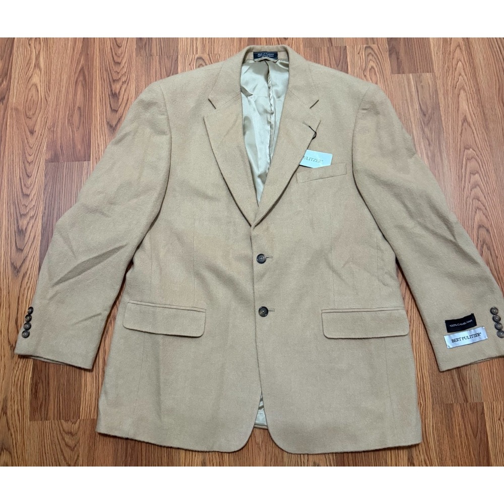 Bert Pulitzer Blazer Mens 44 Regular Cotter Camel Hair Sport Coat Tan